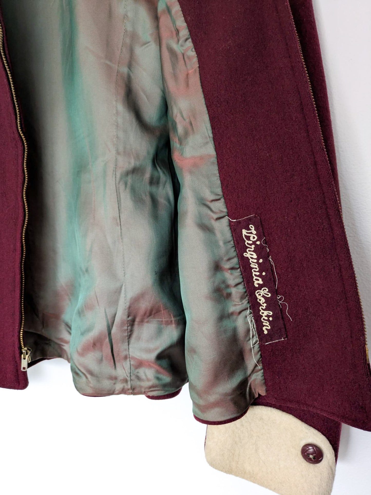 40s Maroon Wool Ski Jacket