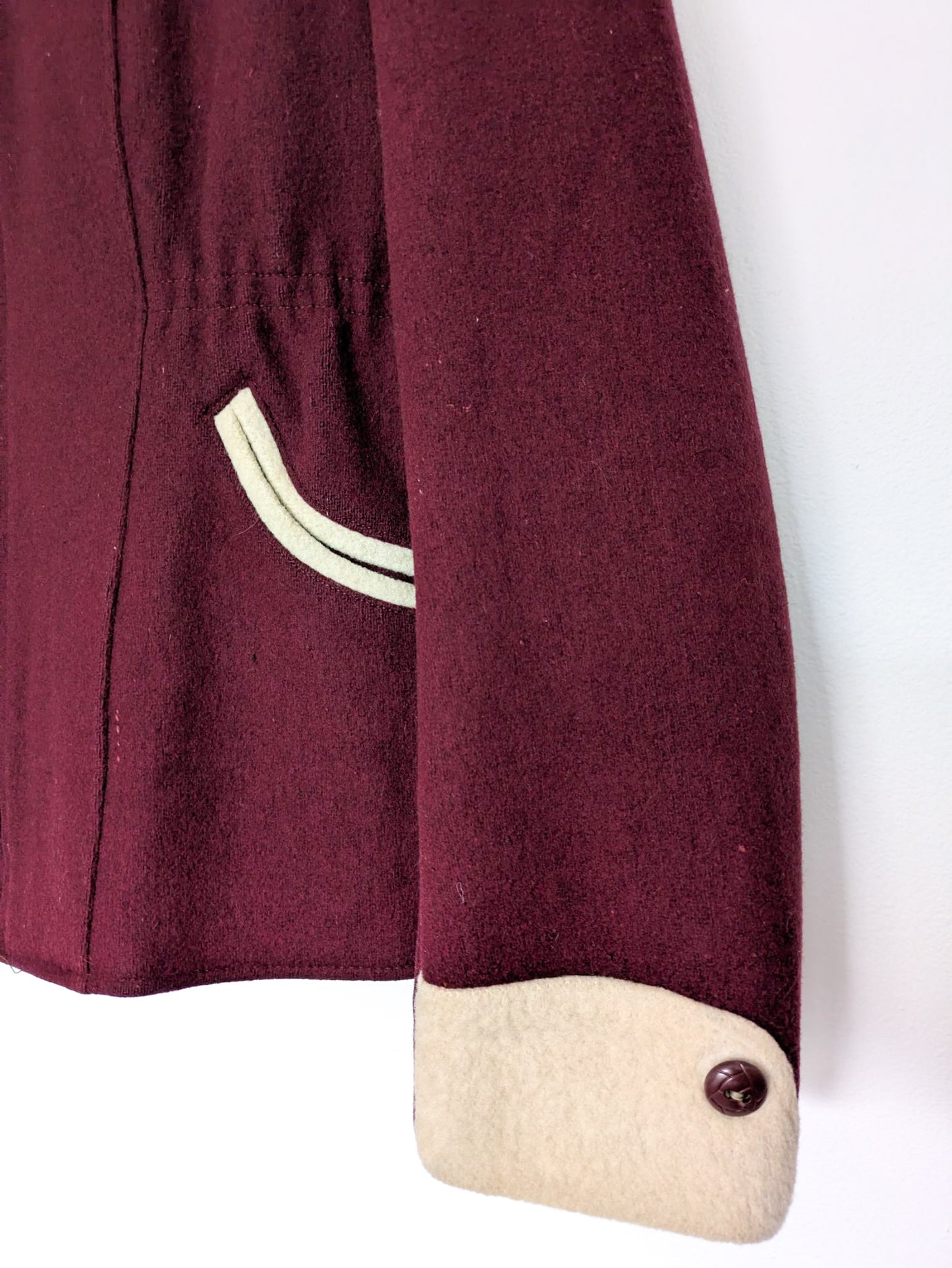 40s Maroon Wool Ski Jacket