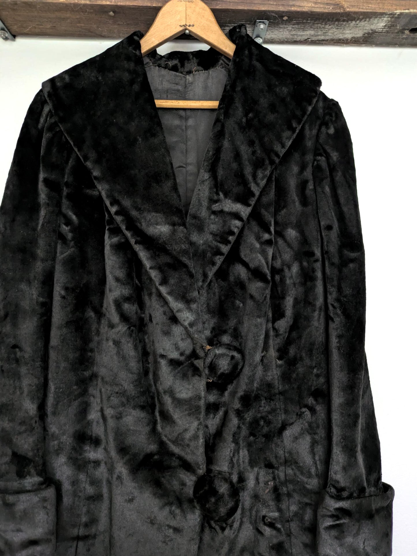 Black Victorian Short Fur Coat