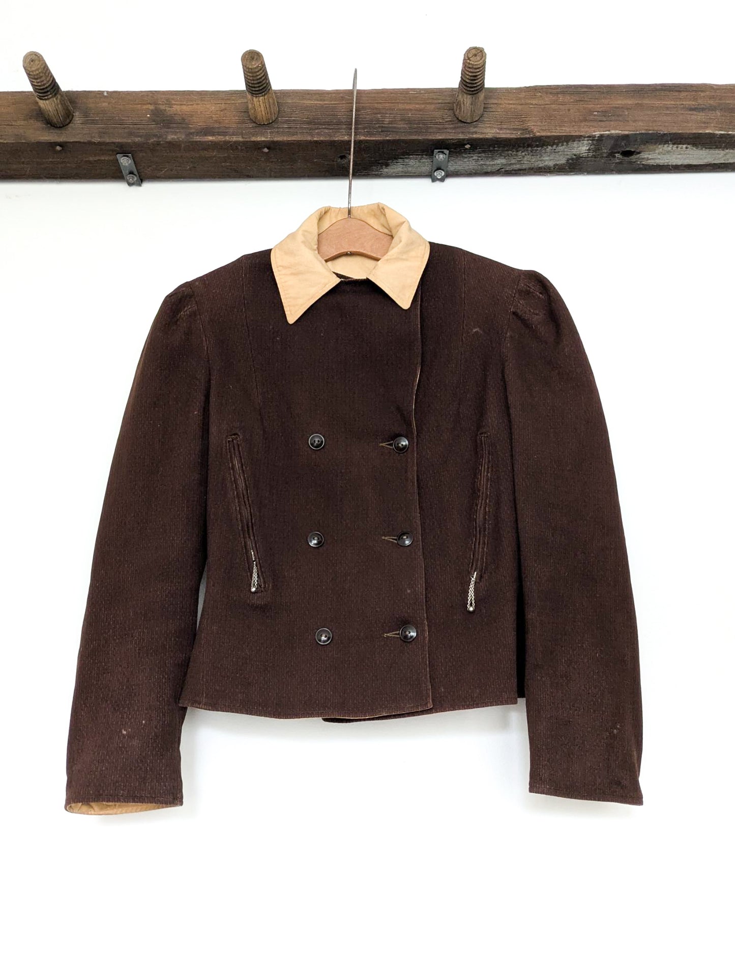 1930s Chocolate Brown Reversible Coat