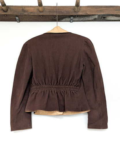1930s Chocolate Brown Reversible Coat