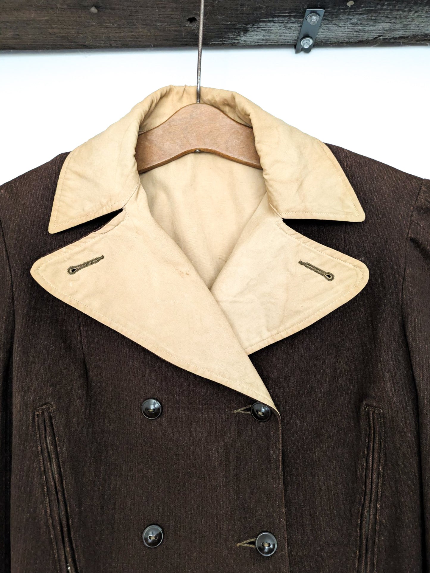 1930s Chocolate Brown Reversible Coat