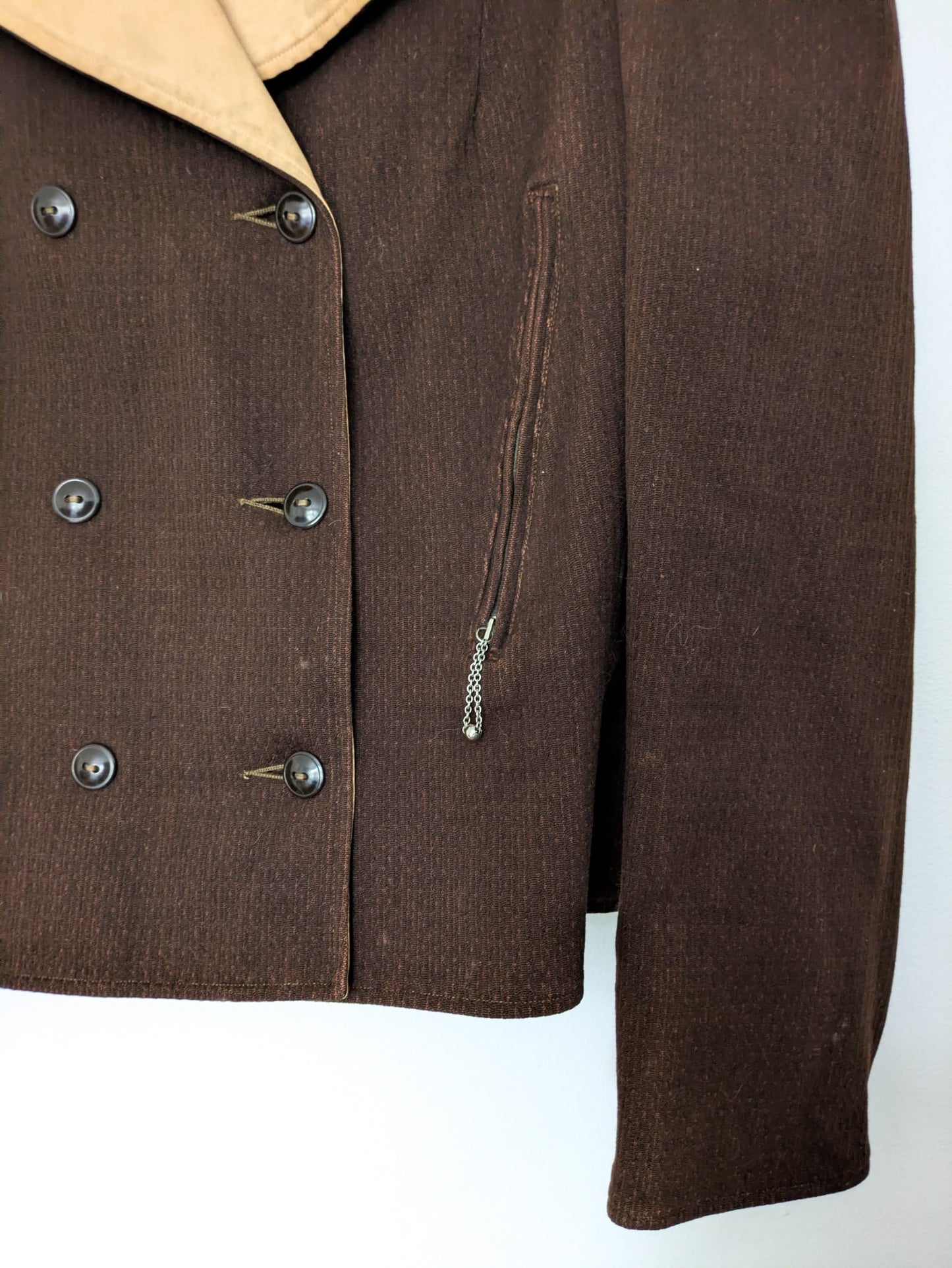 1930s Chocolate Brown Reversible Coat