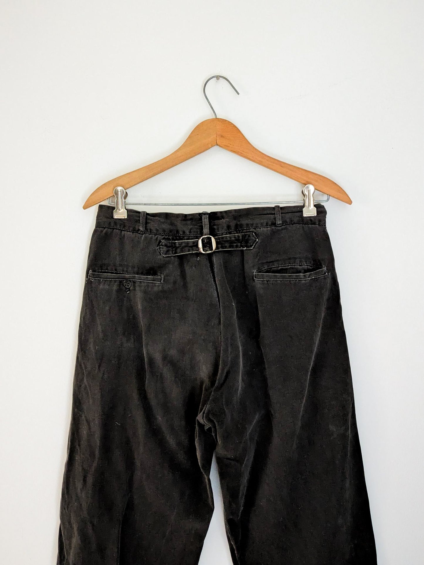 1940s Buckleback Black Trousers