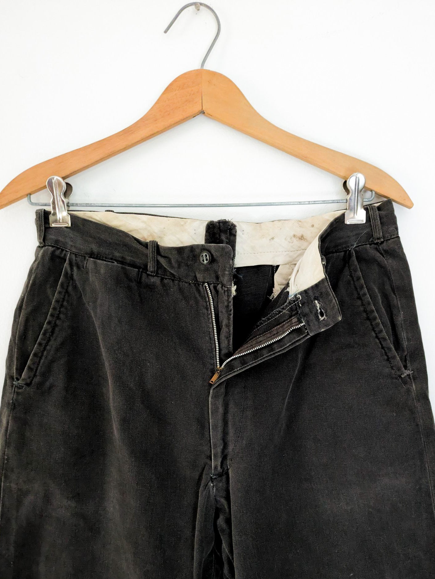 1940s Buckleback Black Trousers