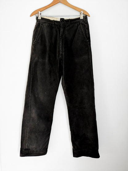 1940s Buckleback Black Trousers