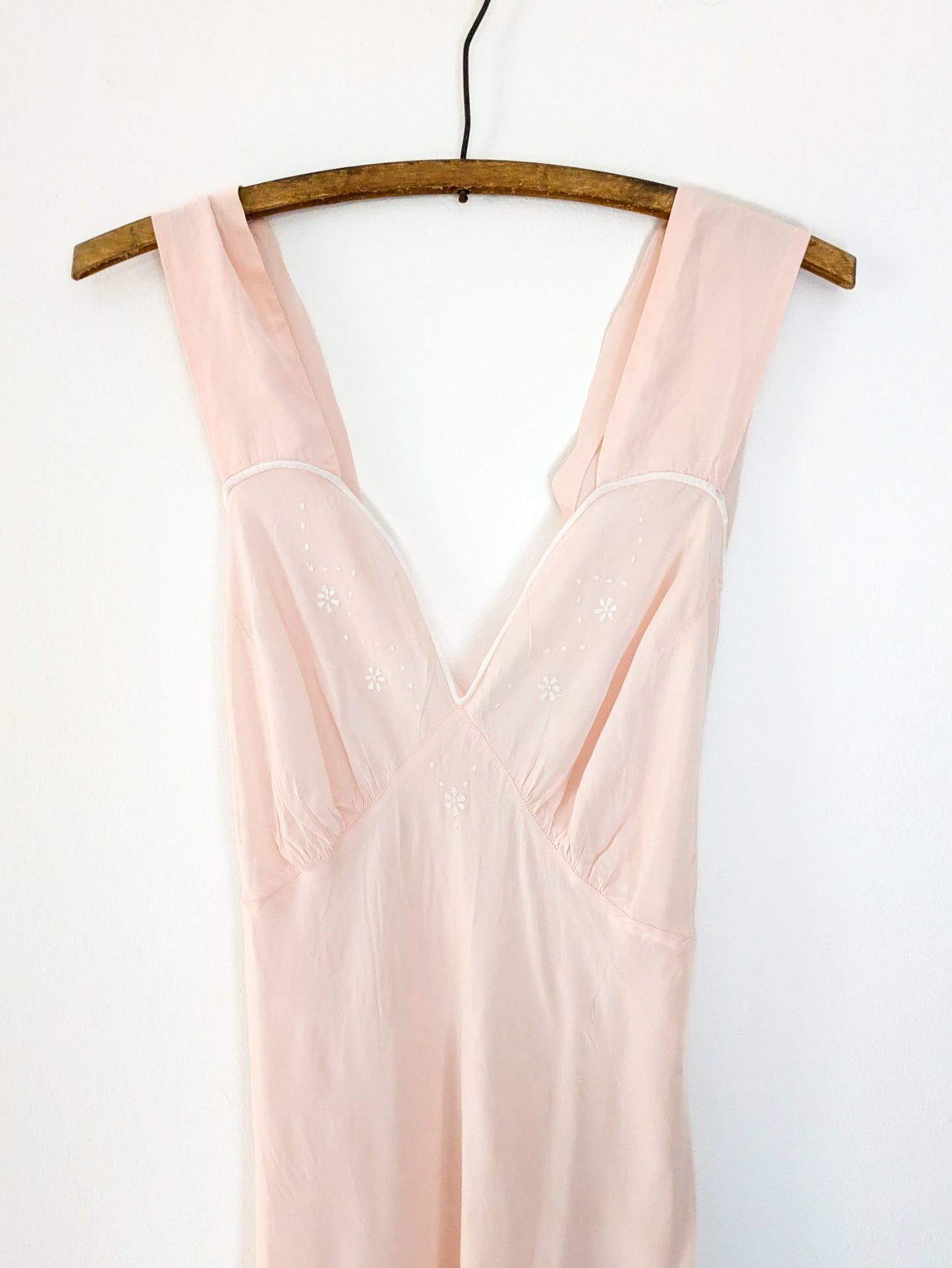 1940s Pink Rayon Slip Dress