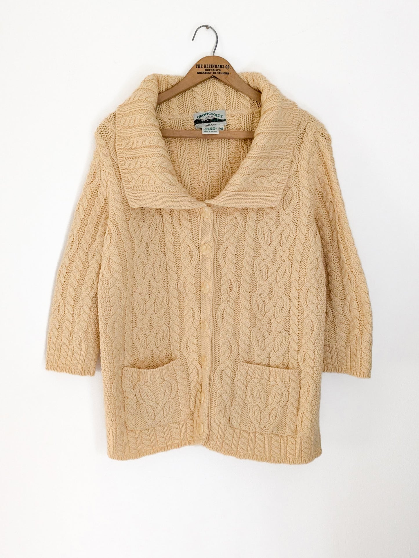 Cream Wool Oversized Cardigan