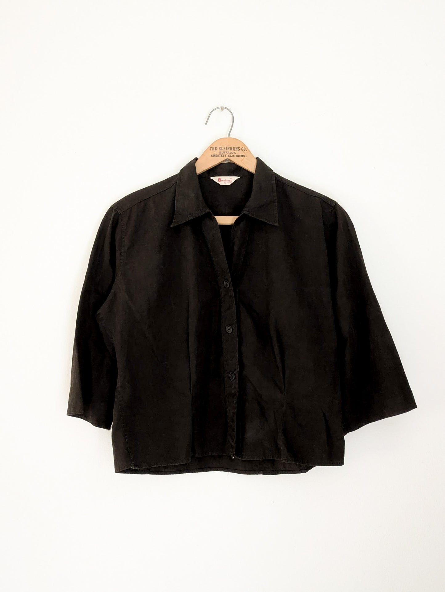 1950s-60s Black Cotton Blouse