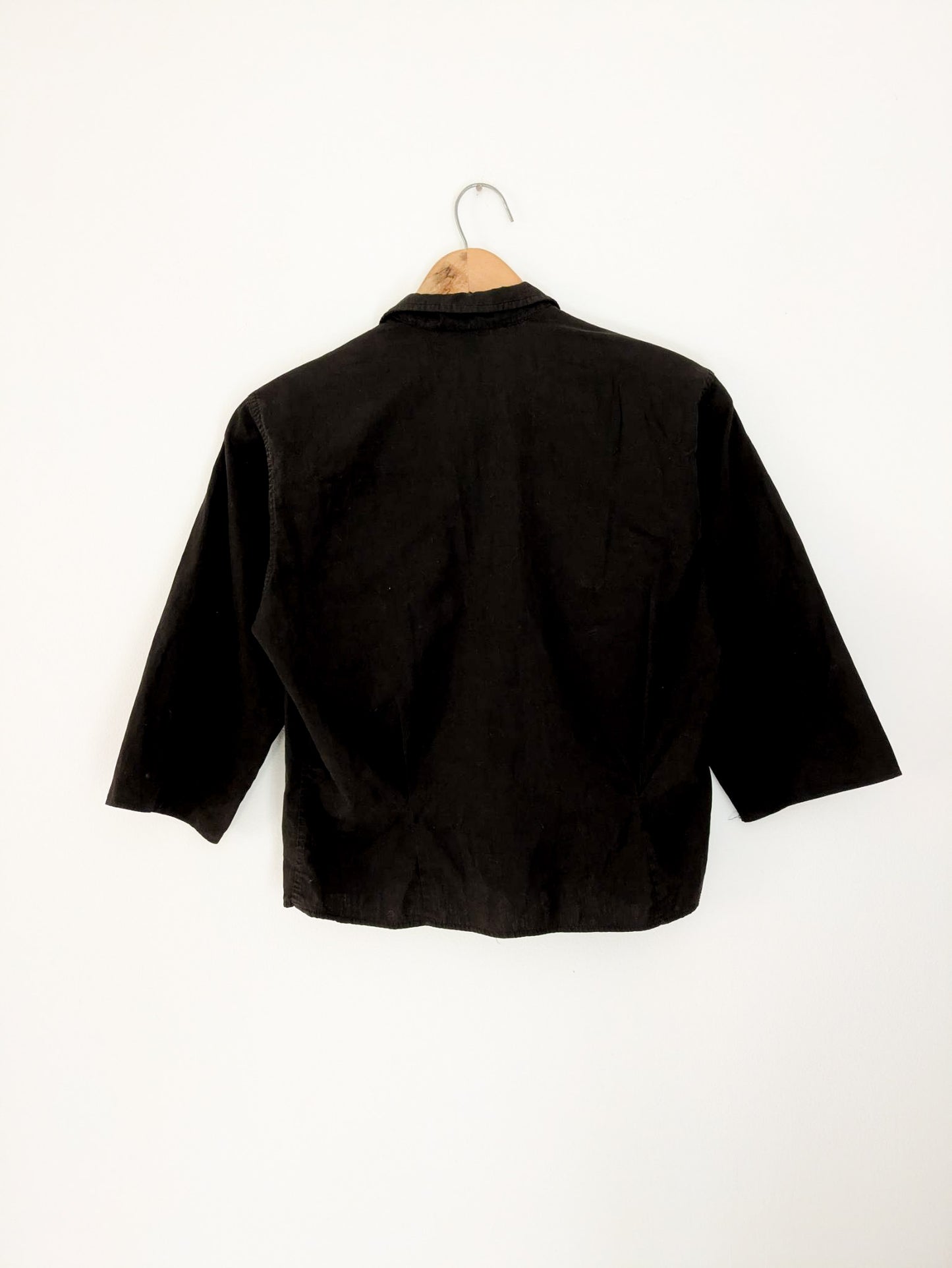 1950s-60s Black Cotton Blouse