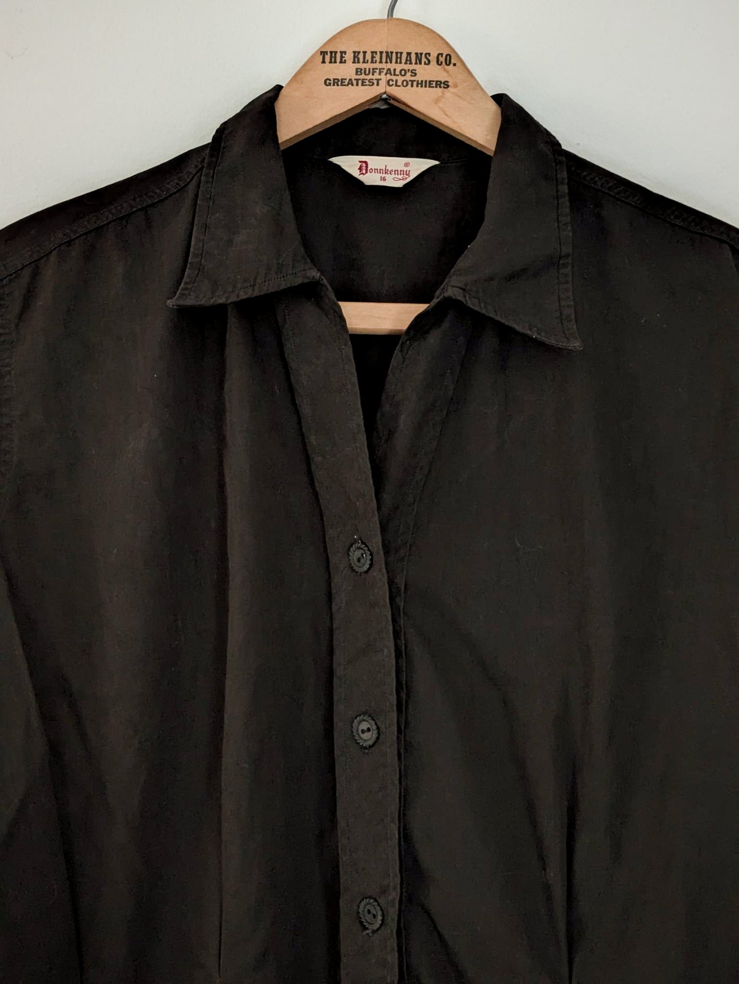 1950s-60s Black Cotton Blouse