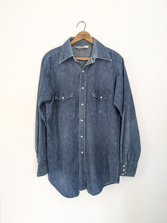 1960s Key Denim Pearlsnap