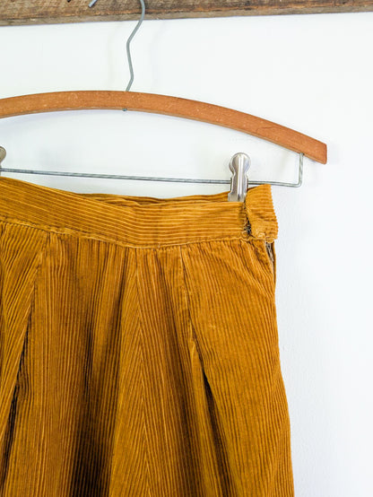 Ochre Corduroy Skirt