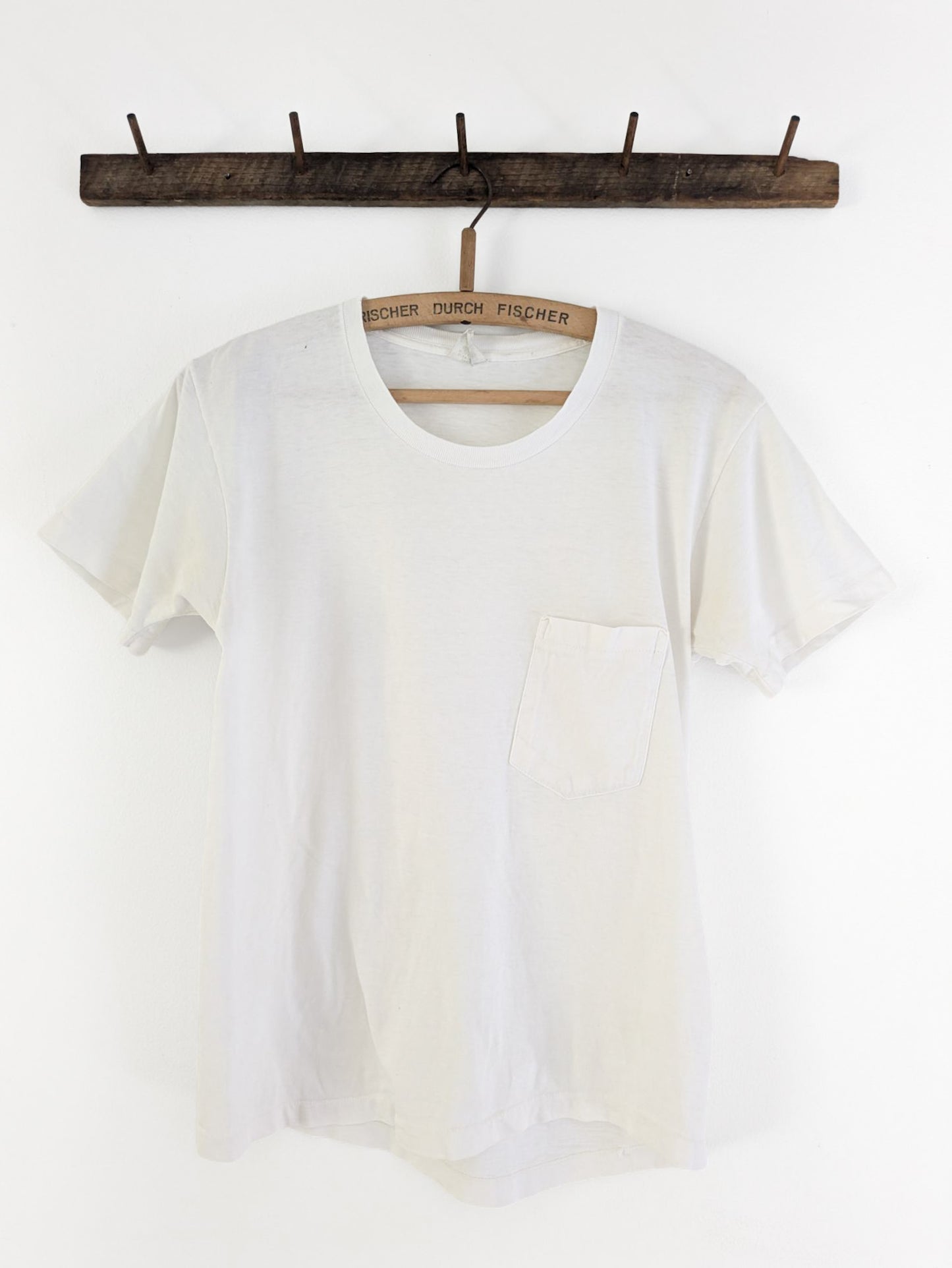60s White Pocket Tee