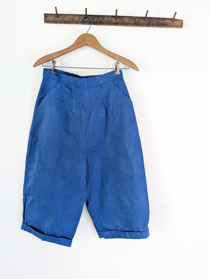 French Blue Cropped Trousers