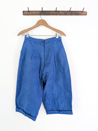 French Blue Cropped Trousers