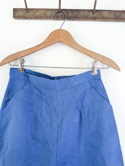 French Blue Cropped Trousers