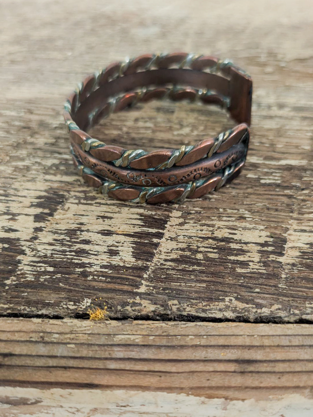 Copper, Brass & Sterling Stamped Cuff