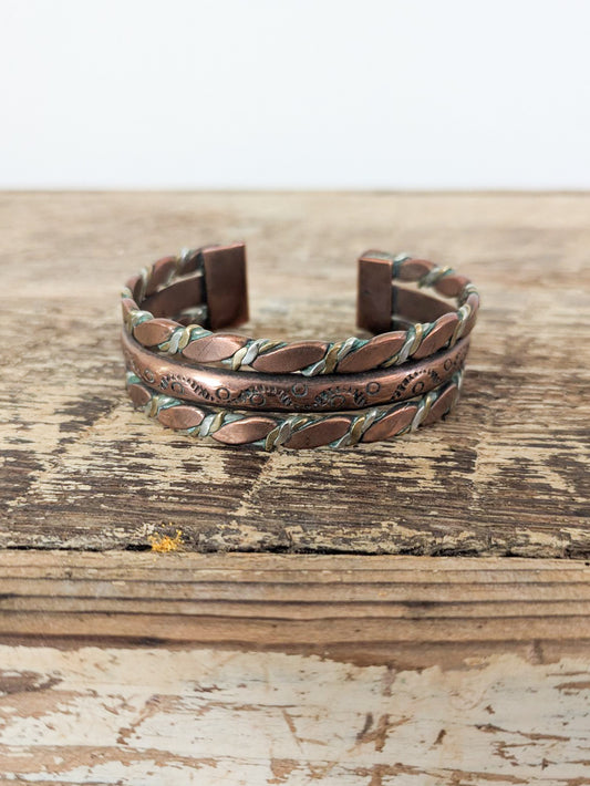 Copper, Brass & Sterling Stamped Cuff
