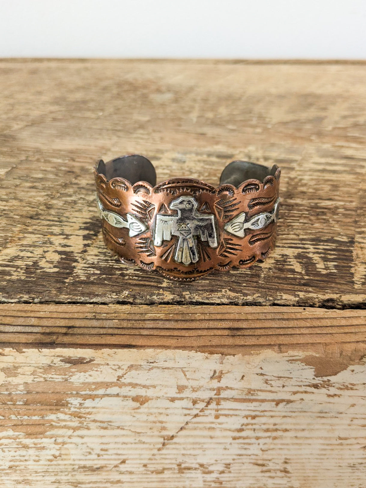 40s Copper & Sterling Cuff