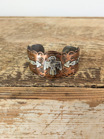 40s Copper & Sterling Cuff