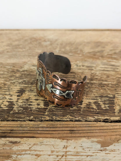 40s Copper & Sterling Cuff