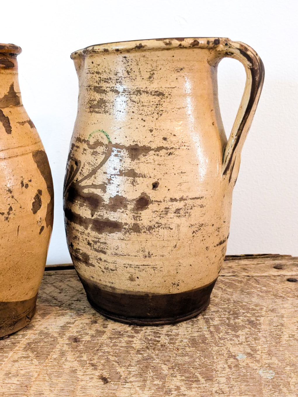 Antique French Hand Painted Pitcher