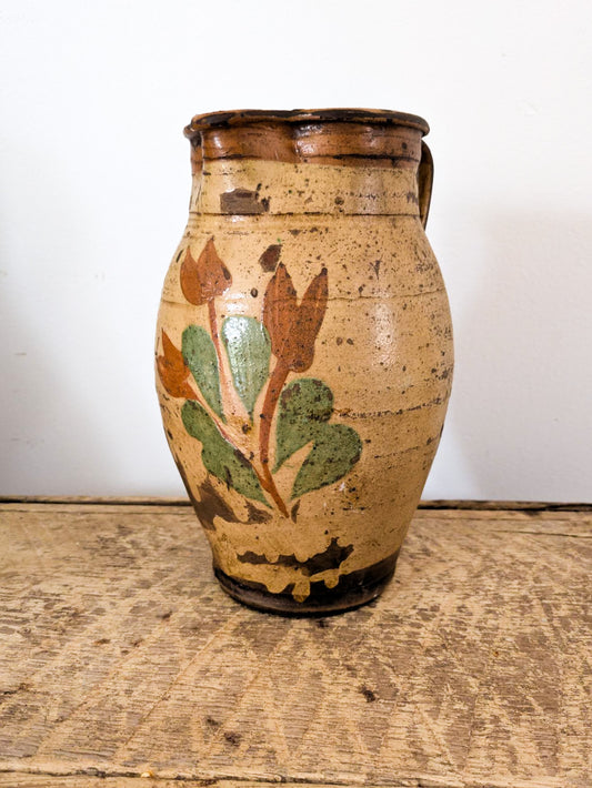 Antique French Hand Painted Pitcher