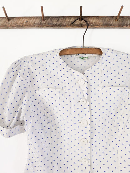 1940s Cotton Polkadot Blouse