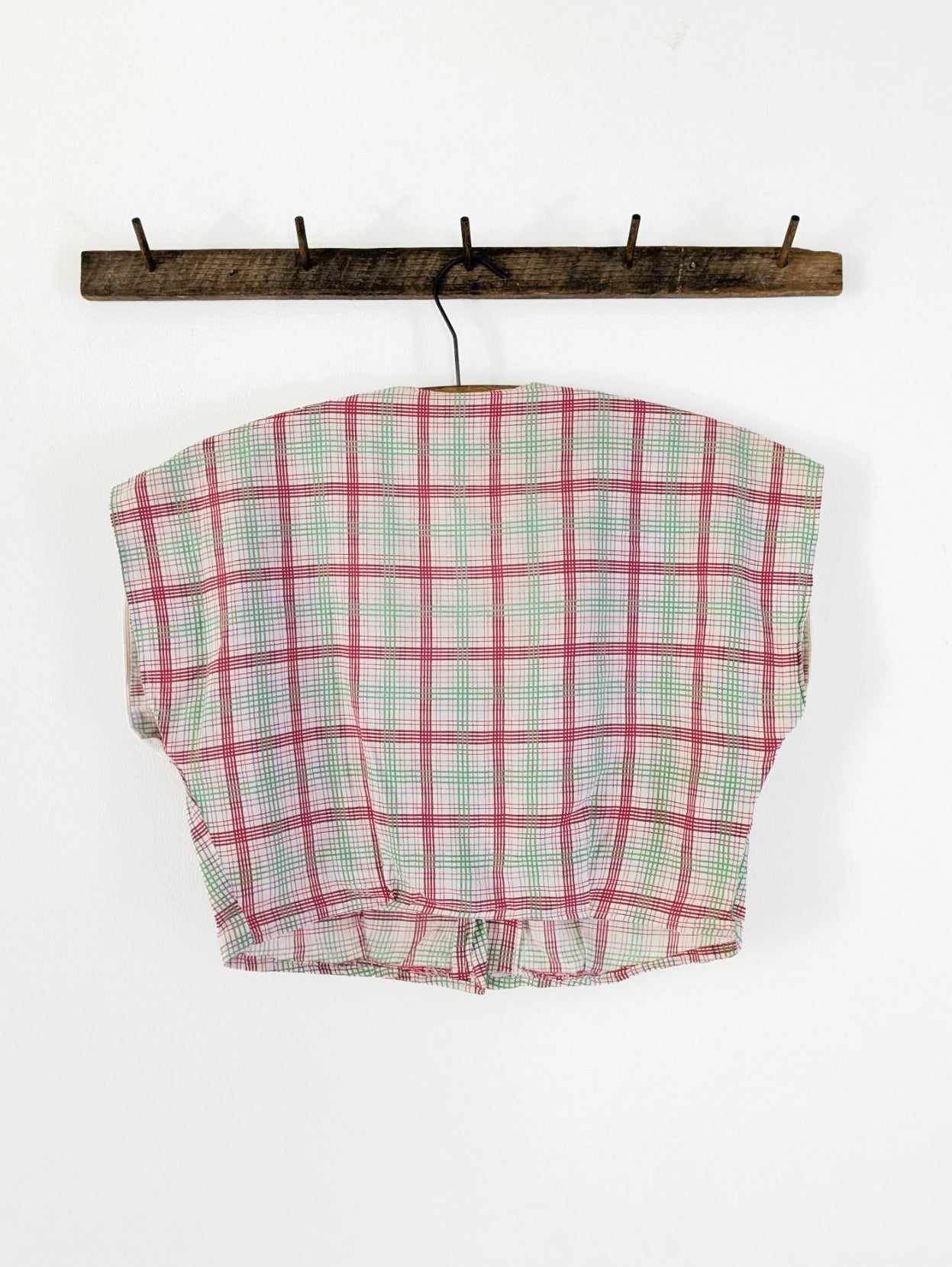 40s Cotton Plaid Blouse