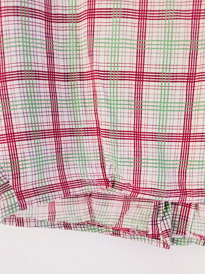 40s Cotton Plaid Blouse