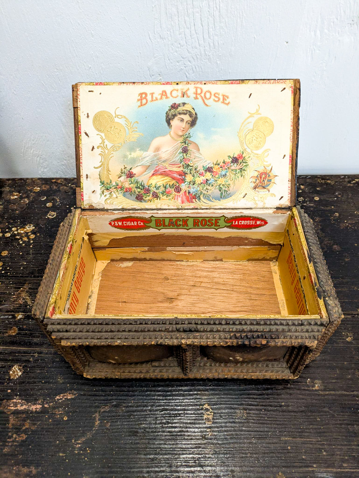 Antique Tramp Art Box