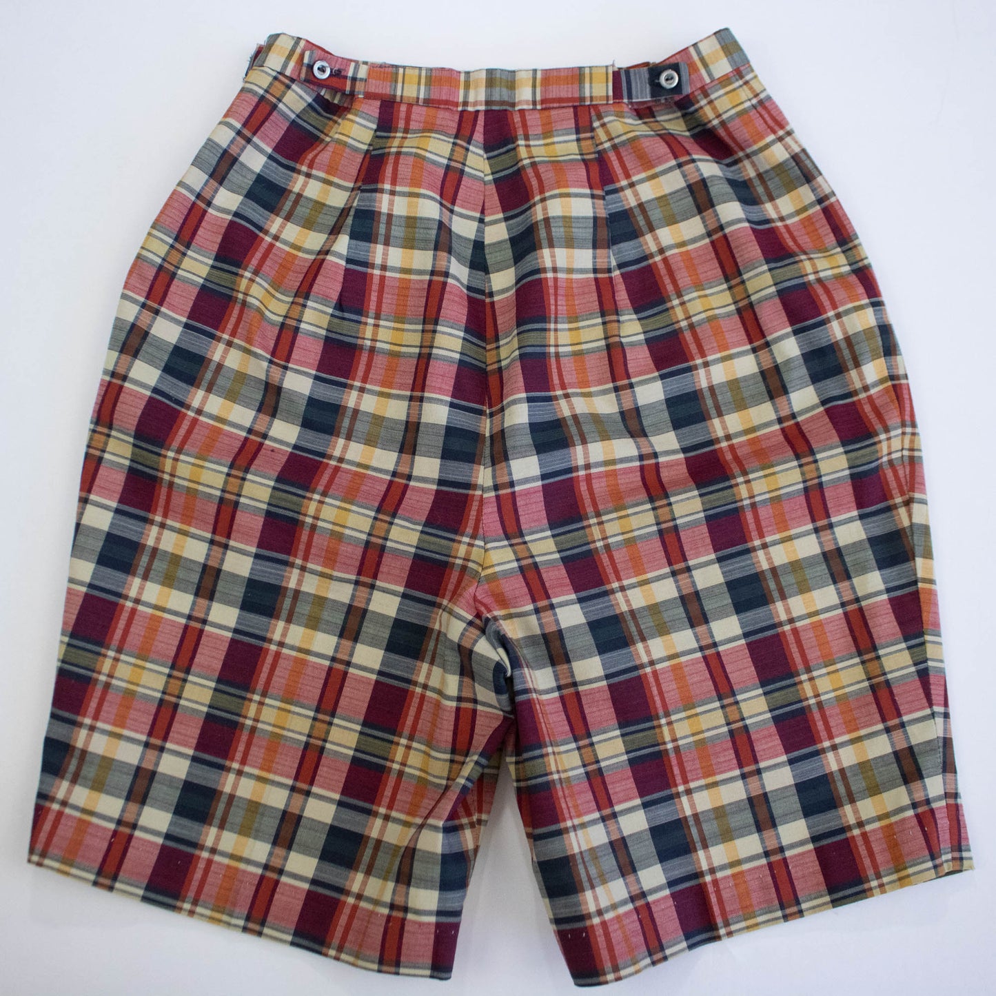 60s Plaid Cotton Shorts
