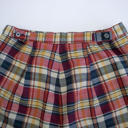60s Plaid Cotton Shorts