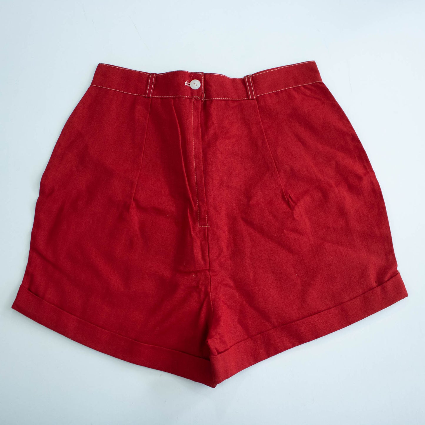 Deadstock 50s Red Cotton Shorts 30