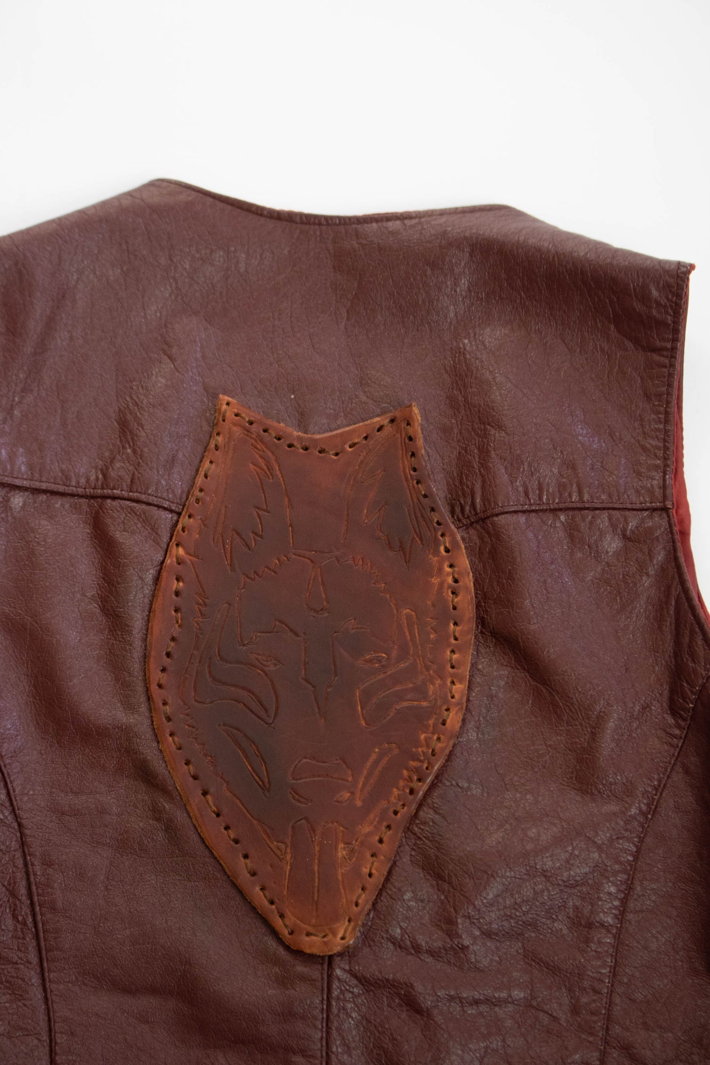 Vintage 1970s Lace Up Leather Vest