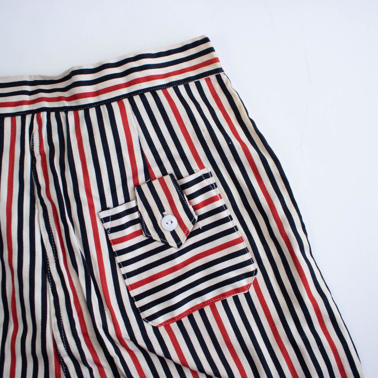 Deadstock 50s Srtriped Cotton Shorts 26