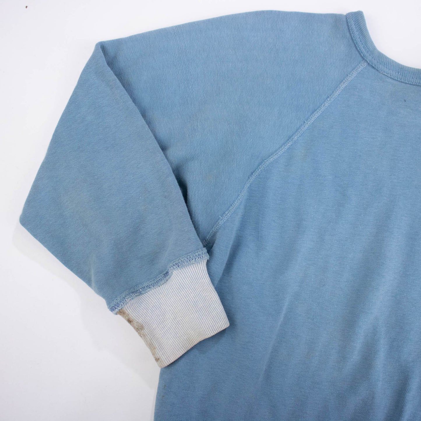 RESERVED FOR ALEX 50's Blue Cotton Remade Sweatshirt with Light Blue Cuffs