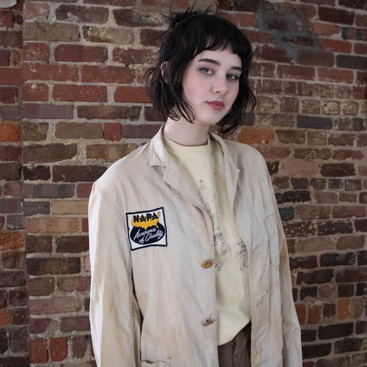 30s 40s Tan Napa Work Jacket