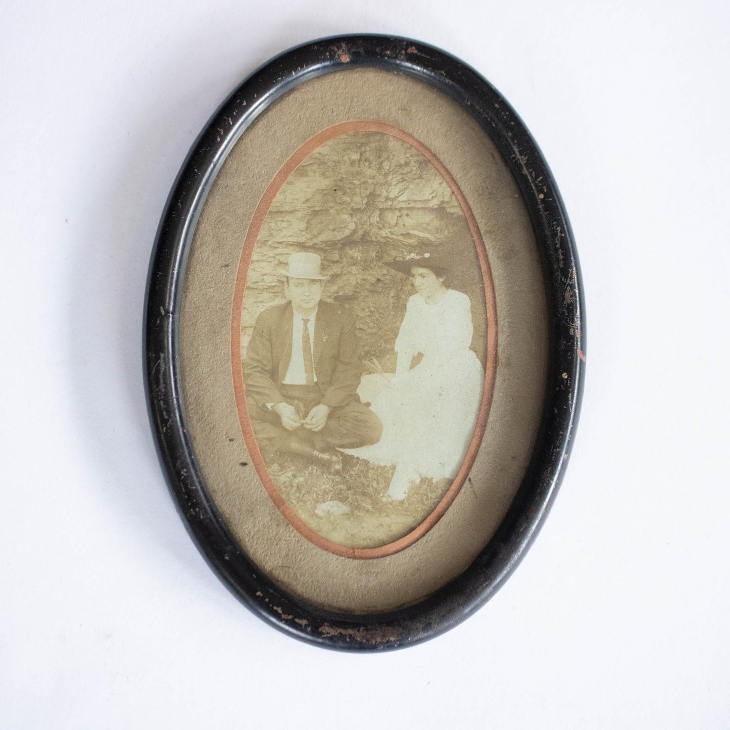 Victorian Enamel Picture Frame with Photo