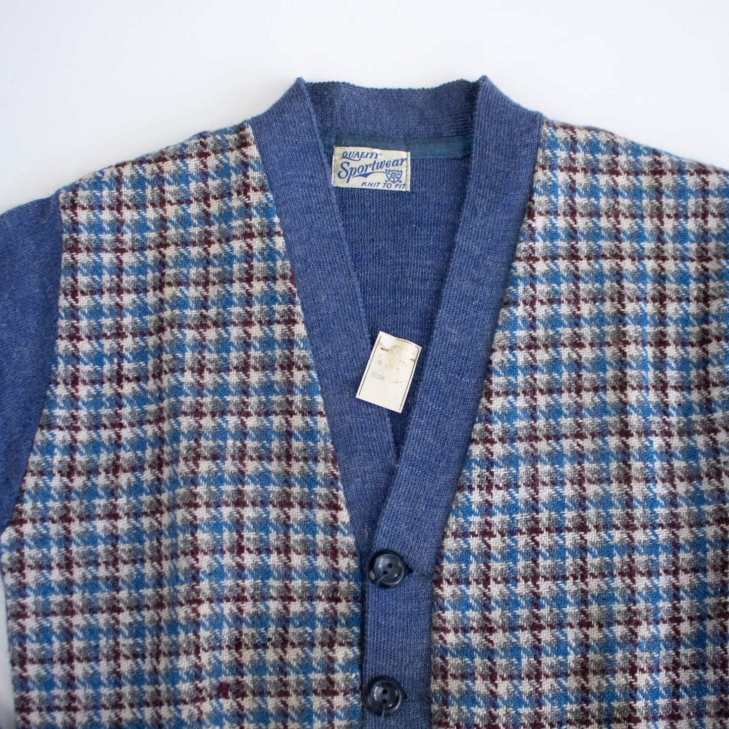 Deadstock 40's 2 Tone Blue Wool Sweater