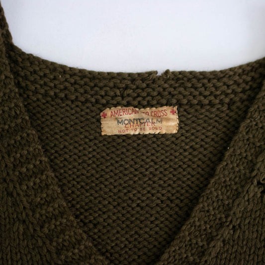 WW2 Wool Red Cross Knit Vest & Bag