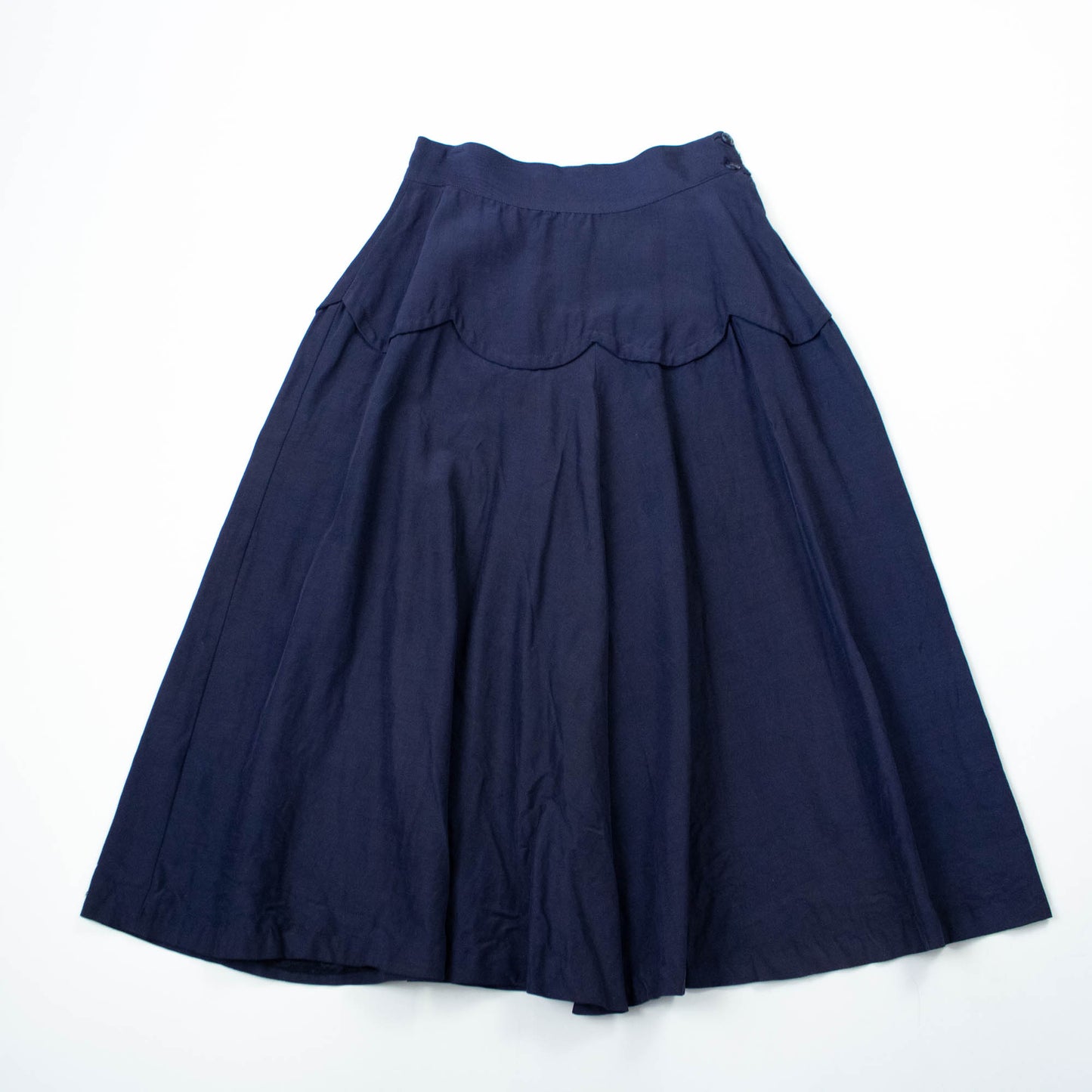 40s Scalloped Rayon Skirt