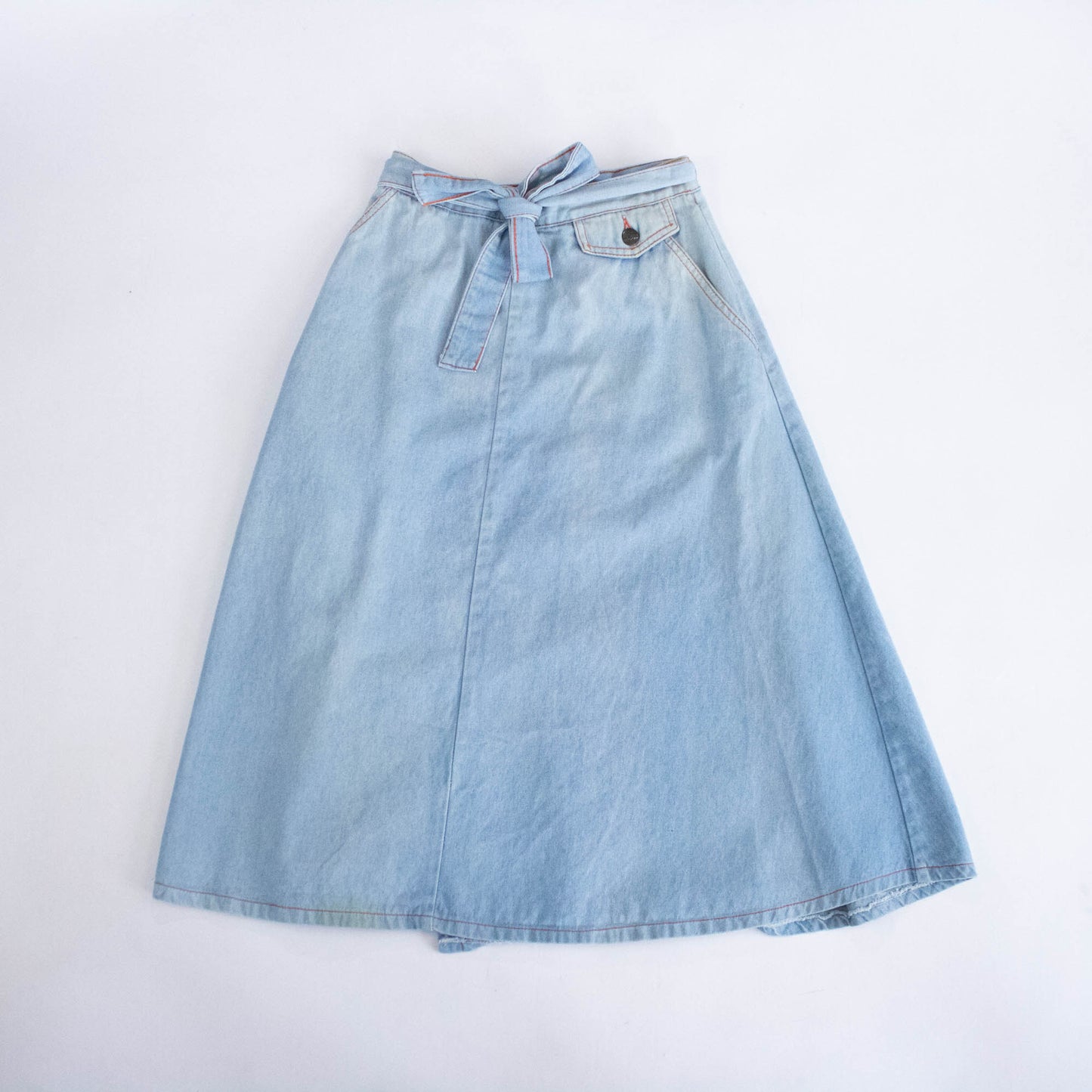 70s Adjustable Denim Wrap Skirt