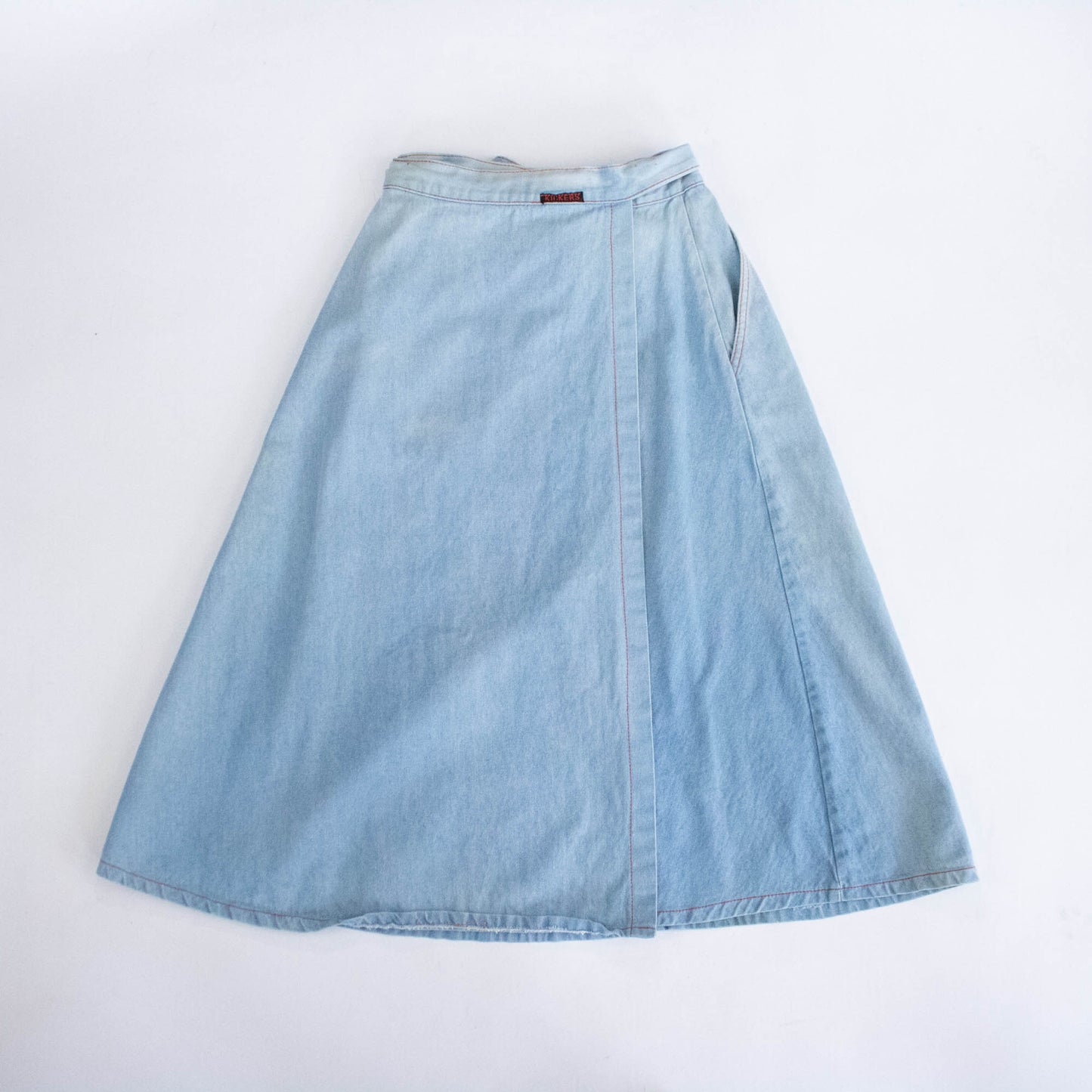 70s Adjustable Denim Wrap Skirt
