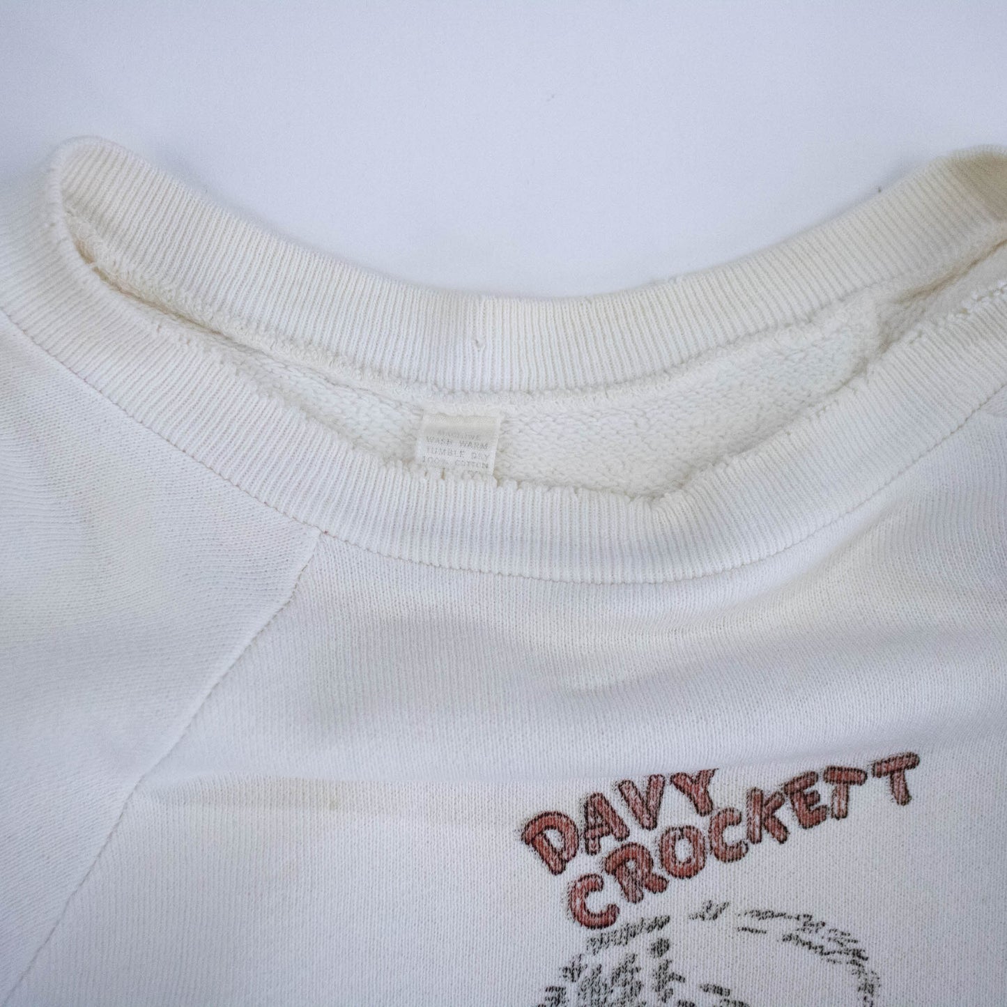 Xs Sm Med Davy Crockett White Sweatshirt