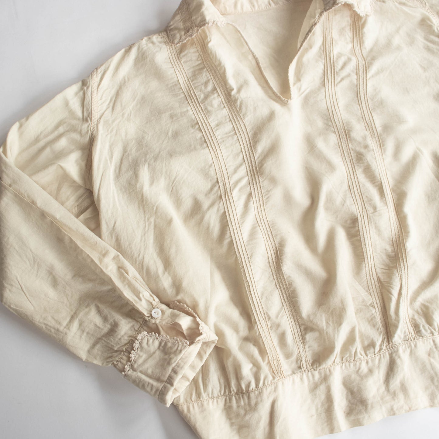 Victorian Small Medium Pale Yellow Middy Blouse