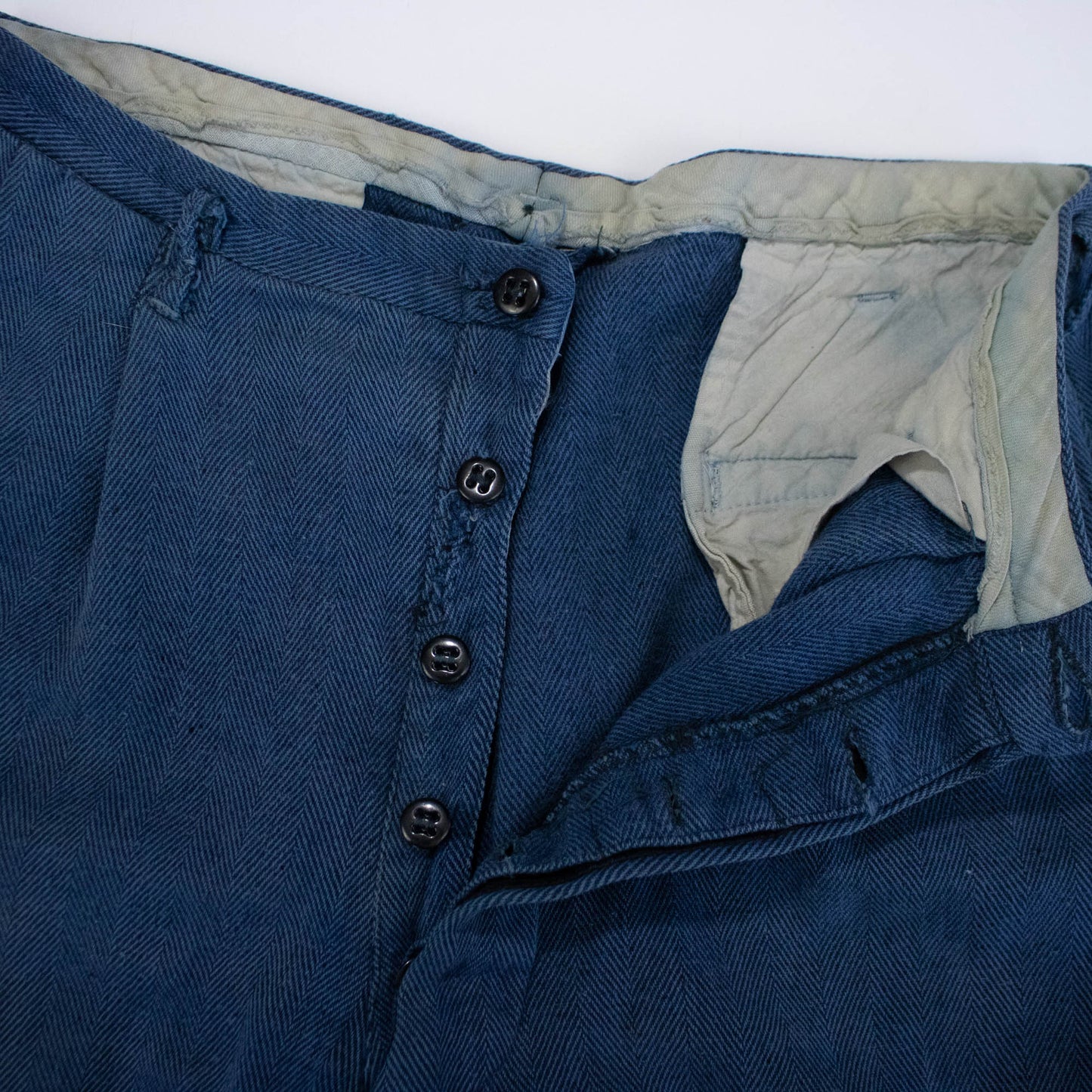 30s/40s Herringbone Wool Blend Trousers