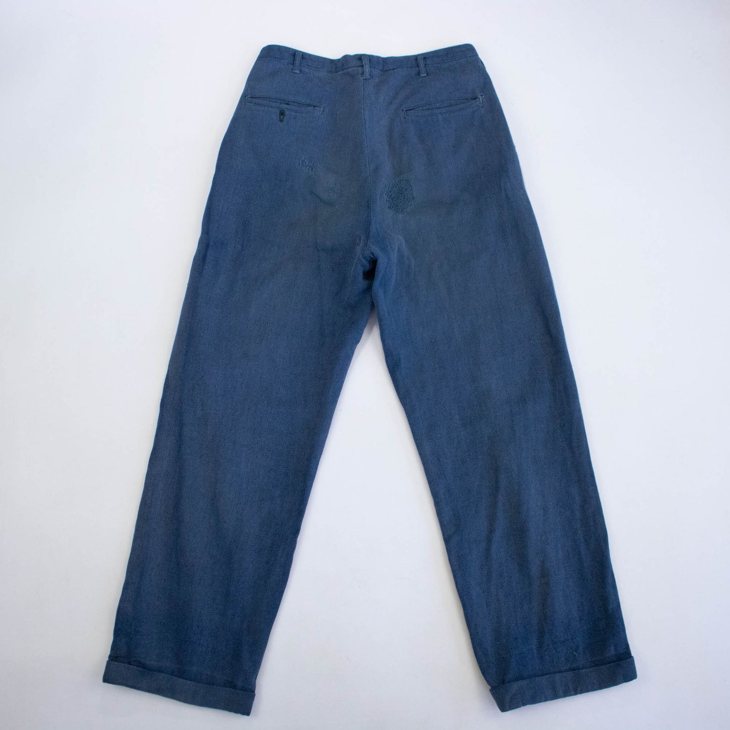 30s/40s Herringbone Wool Blend Trousers