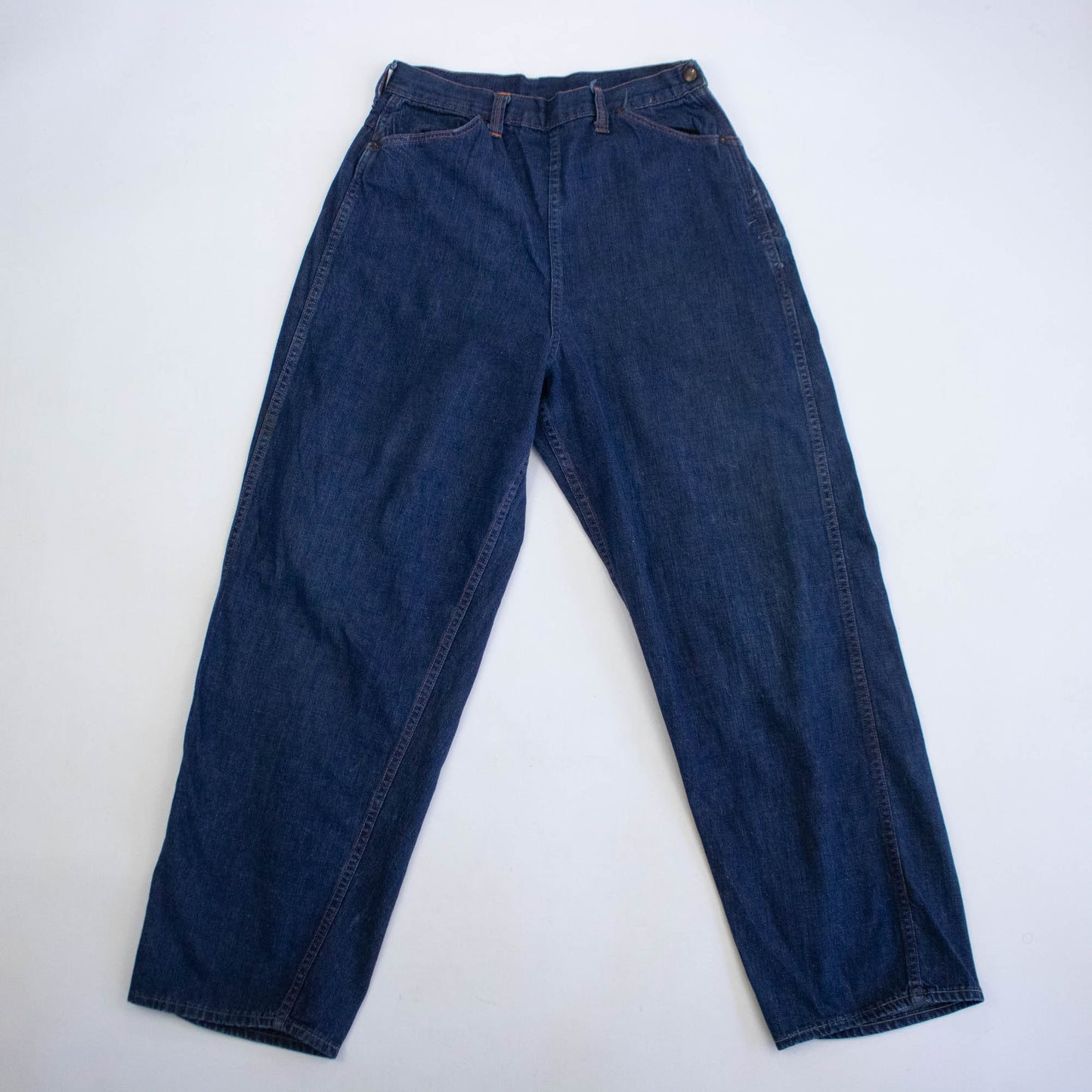 40s/50s Dark Indigo Side Zip Jeans
